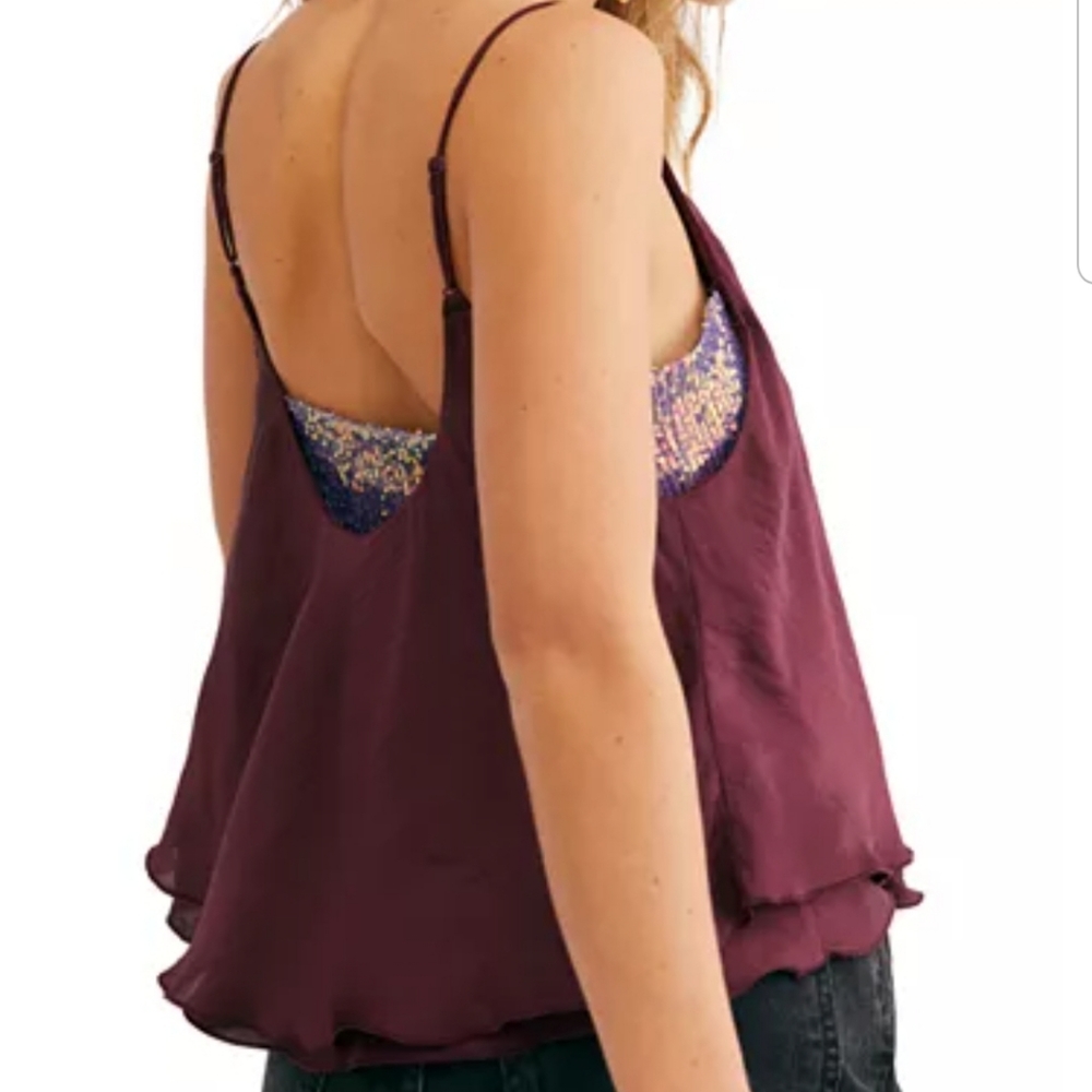 Free People Intimately Turn It On Sequins Camisole Small - Picture 2 of 13